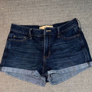 Hollister Blue Jean Shorts with Cuffed Hem